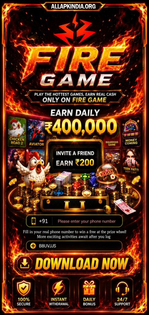 Fire Game app banner shown before the India-focused game details