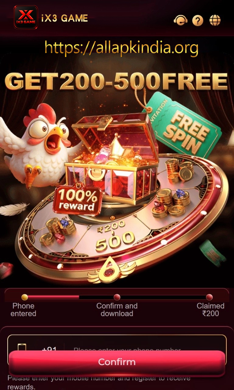 IX3 Game mobile banner used with download and account setup information